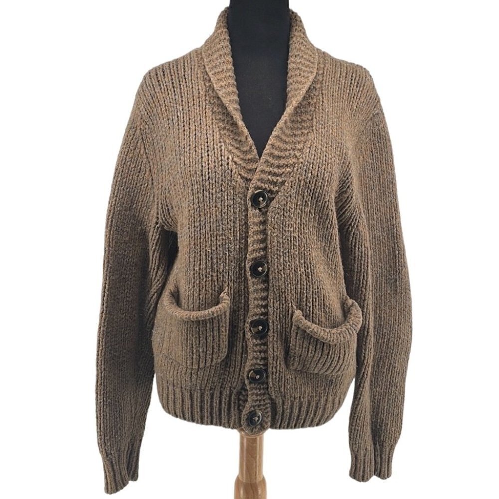 WOOL Alpaca blend cardigan sweater made in Italy yarn soft grannycore fisherman